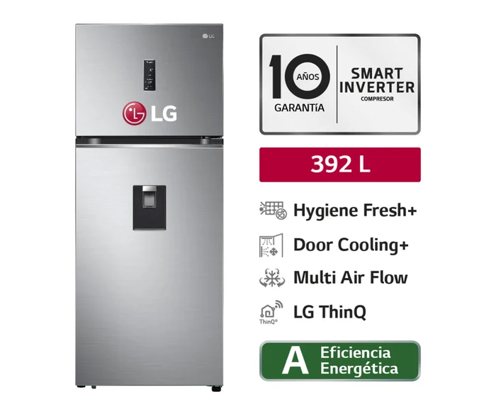 Refrigeradora LG Top Freezer GT39SGP Hygiene Fresh 392L